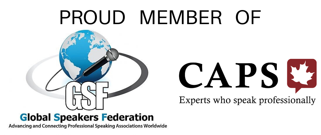 logos for Global Speakers Federation and Canadian Association of Professional Speakers